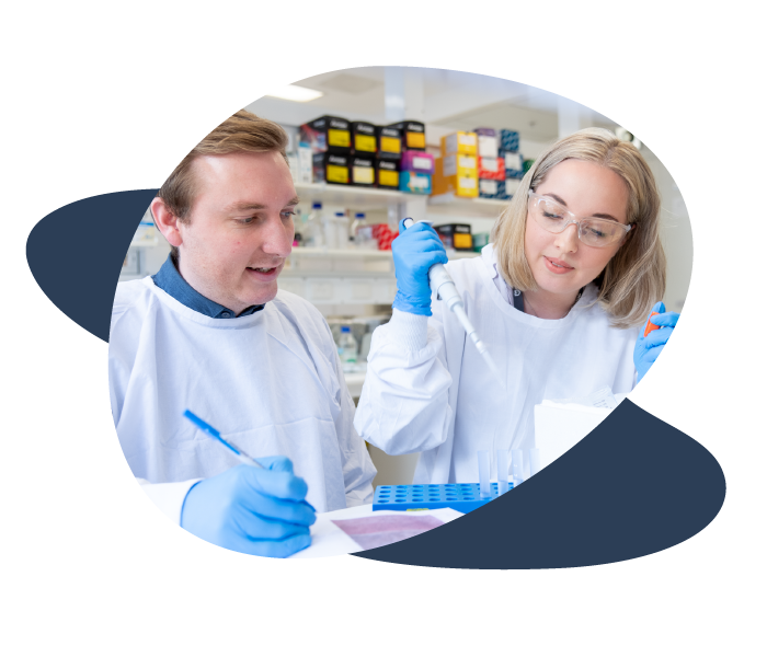 sca Joel and Nadia at lab bench